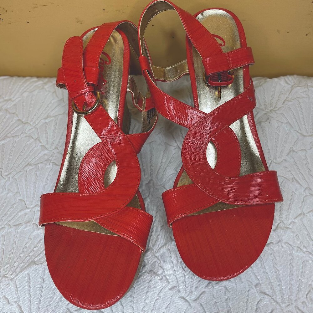 NEW Wedge Heels 7 1/2 Coral Beachy Pastel Chic